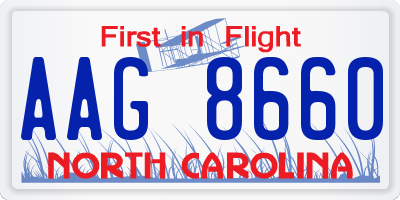 NC license plate AAG8660