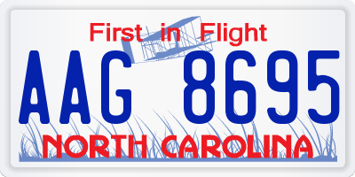 NC license plate AAG8695