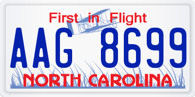 NC license plate AAG8699