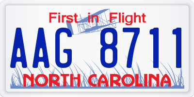 NC license plate AAG8711