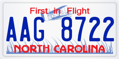 NC license plate AAG8722