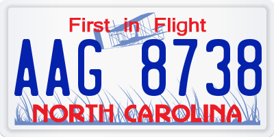 NC license plate AAG8738