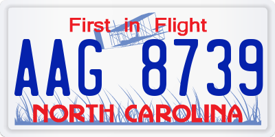NC license plate AAG8739