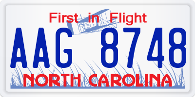 NC license plate AAG8748