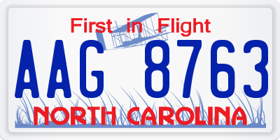 NC license plate AAG8763