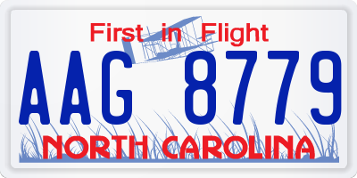 NC license plate AAG8779