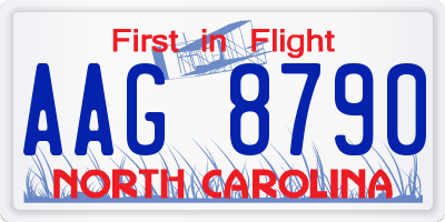 NC license plate AAG8790