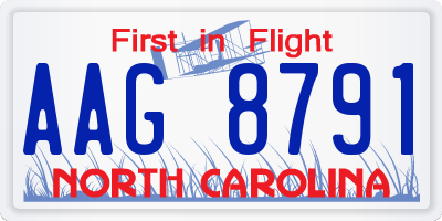 NC license plate AAG8791