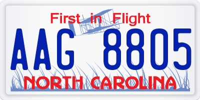 NC license plate AAG8805