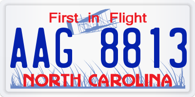 NC license plate AAG8813