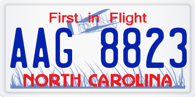 NC license plate AAG8823