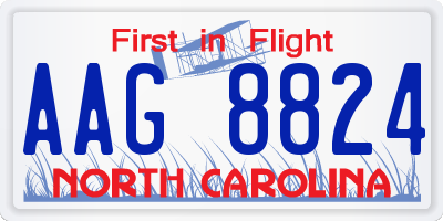 NC license plate AAG8824