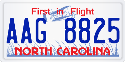 NC license plate AAG8825