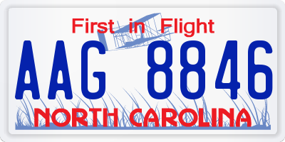 NC license plate AAG8846