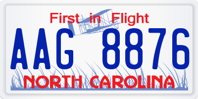 NC license plate AAG8876