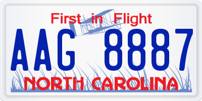 NC license plate AAG8887