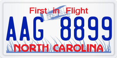 NC license plate AAG8899