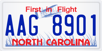 NC license plate AAG8901