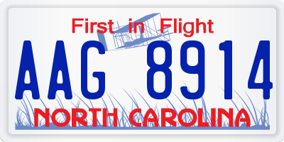 NC license plate AAG8914