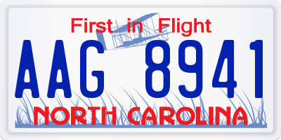 NC license plate AAG8941