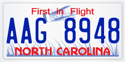 NC license plate AAG8948
