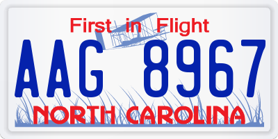 NC license plate AAG8967