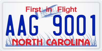 NC license plate AAG9001