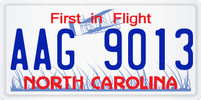 NC license plate AAG9013