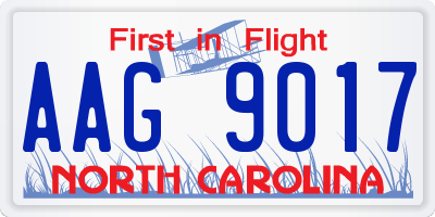 NC license plate AAG9017