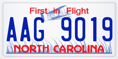 NC license plate AAG9019
