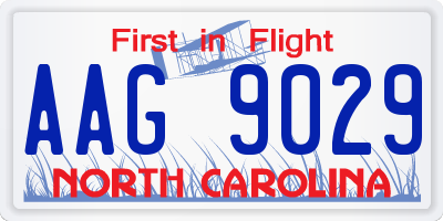 NC license plate AAG9029