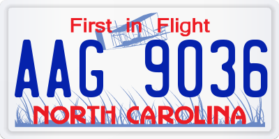 NC license plate AAG9036