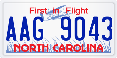 NC license plate AAG9043