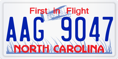 NC license plate AAG9047
