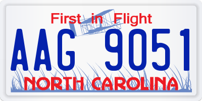 NC license plate AAG9051