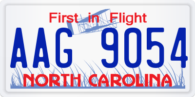 NC license plate AAG9054