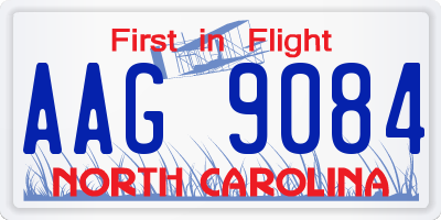 NC license plate AAG9084