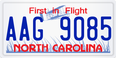 NC license plate AAG9085