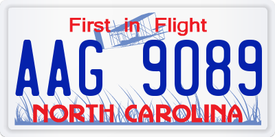 NC license plate AAG9089