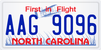 NC license plate AAG9096
