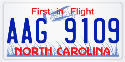 NC license plate AAG9109