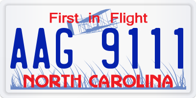 NC license plate AAG9111