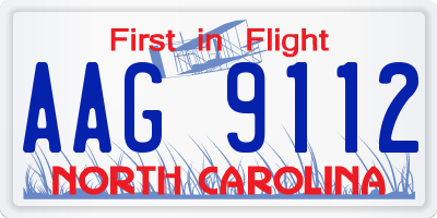 NC license plate AAG9112