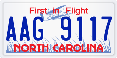 NC license plate AAG9117