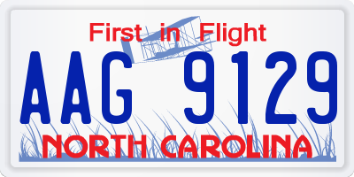 NC license plate AAG9129