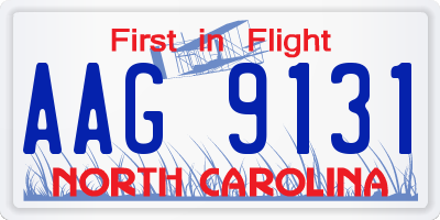 NC license plate AAG9131