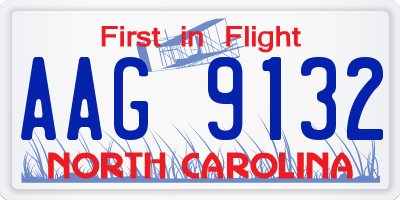 NC license plate AAG9132