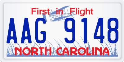 NC license plate AAG9148