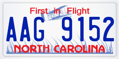 NC license plate AAG9152