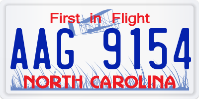 NC license plate AAG9154